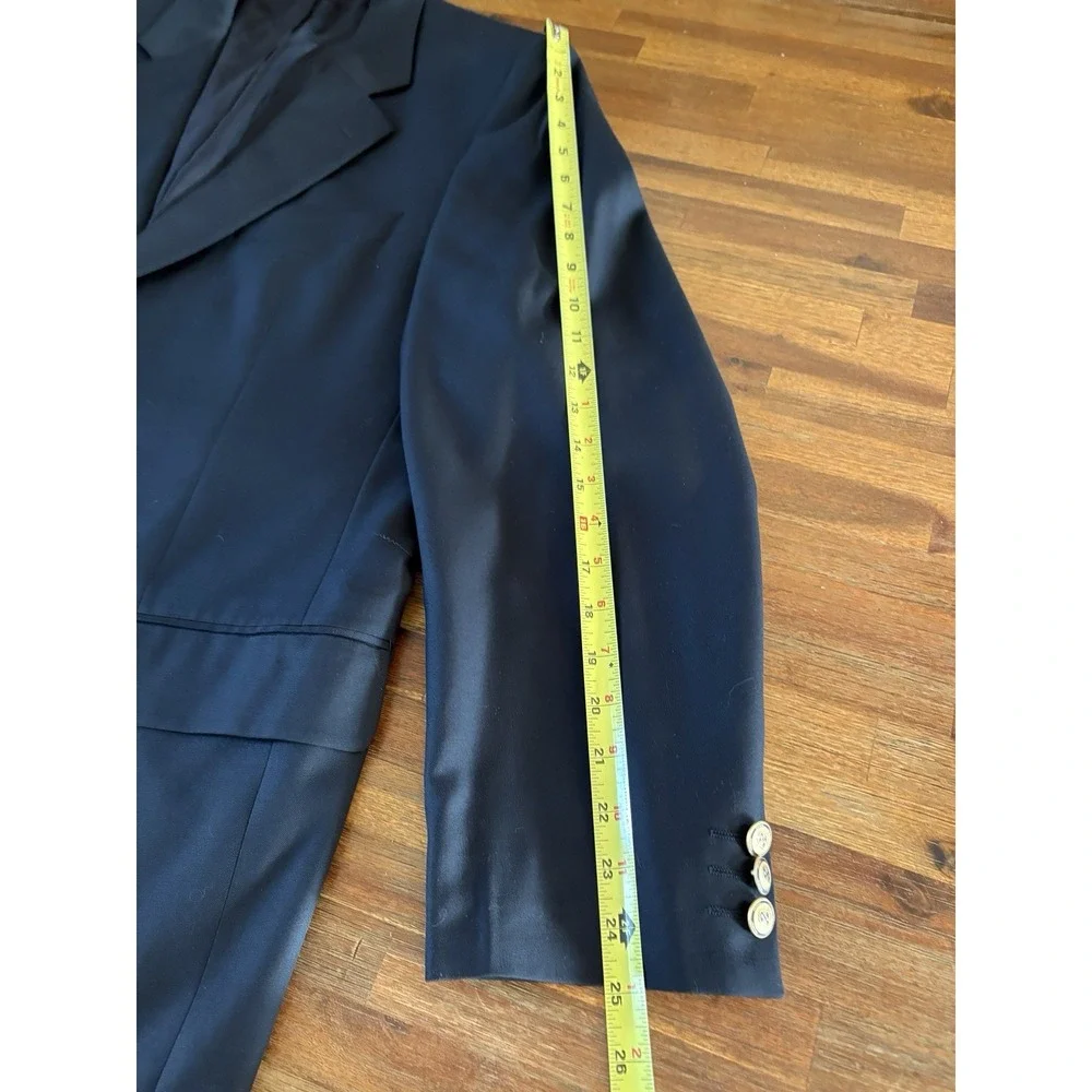 Jack Victor Montreal Blazer Mens 42L Black Wool Super 110's Sports Coat 2 Button